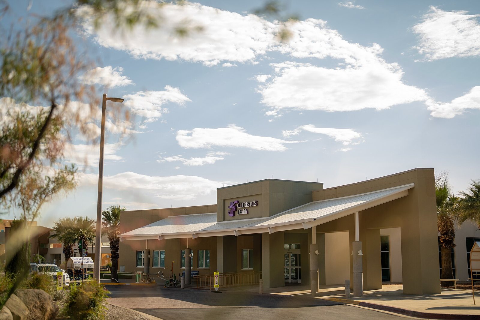 Main entrance to a CHRISTUS Health hospital in Alamogordo, New Mexico.