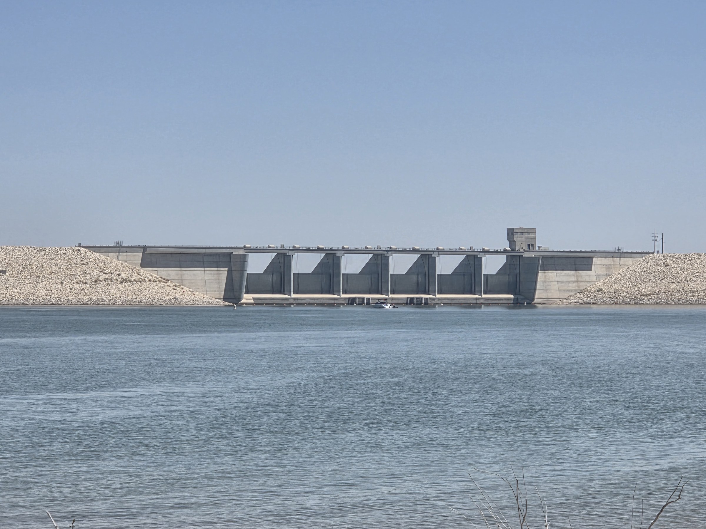 Concrete spillway gates at Brantley Dam on the Pecos River in Eddy County.