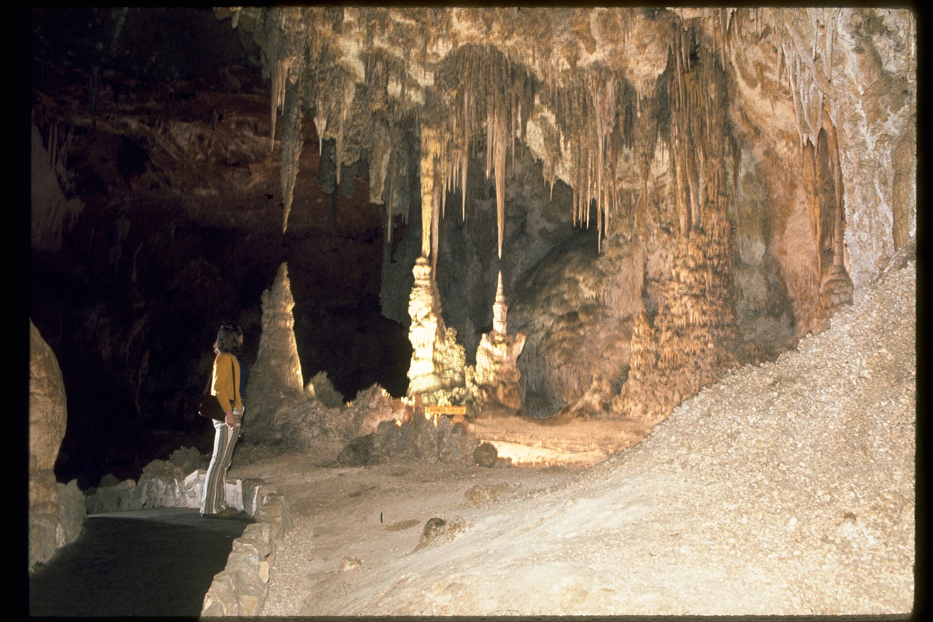 Rock formations inside Carlsbad Caverns National Park.