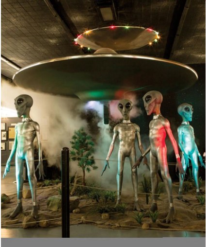 An extraterrestrial-themed museum display in Roswell.